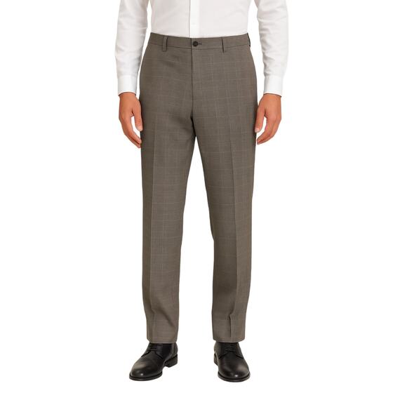 Giorgio Fiorelli Grey Plaid Pants Formal Dress Pants Slacks Trousers 44/38 - Picture 1 of 6